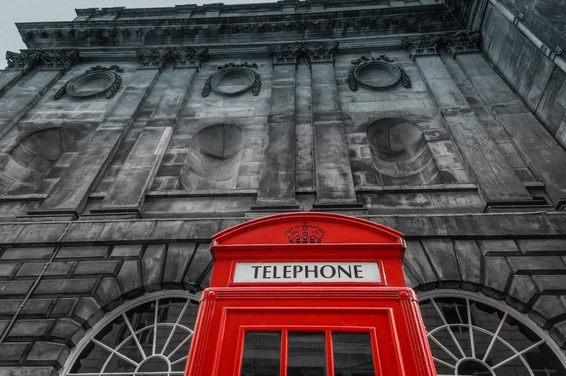 Telephone booth in liverpool