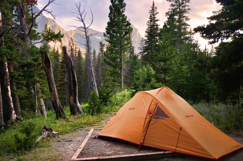 tent at Cut Bank Campground