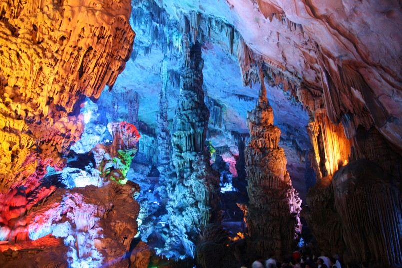 colorful interior of cave