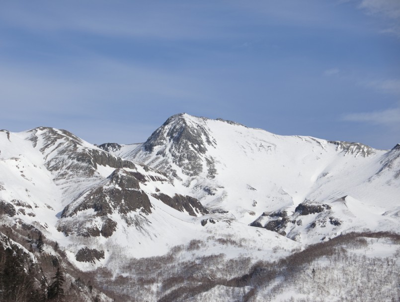 Changbaishan in winter with snow,which located in North china close to North Korea