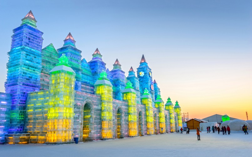 Ice building in Harbin Ice and Snow World