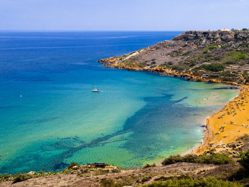View of Ramla Bay, Gozo, Malta