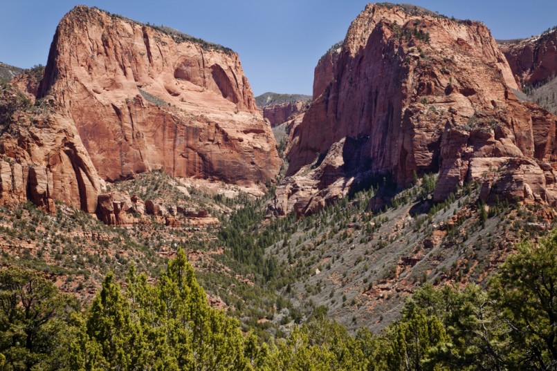 Kolob Canyon in Zion National Park near St. George Utah