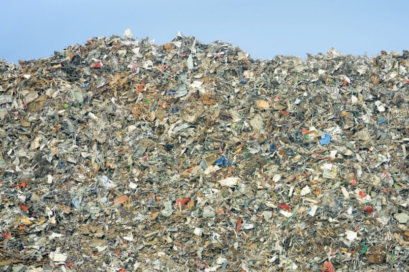 rubbish dump of landfill garbage - no visible trademarks