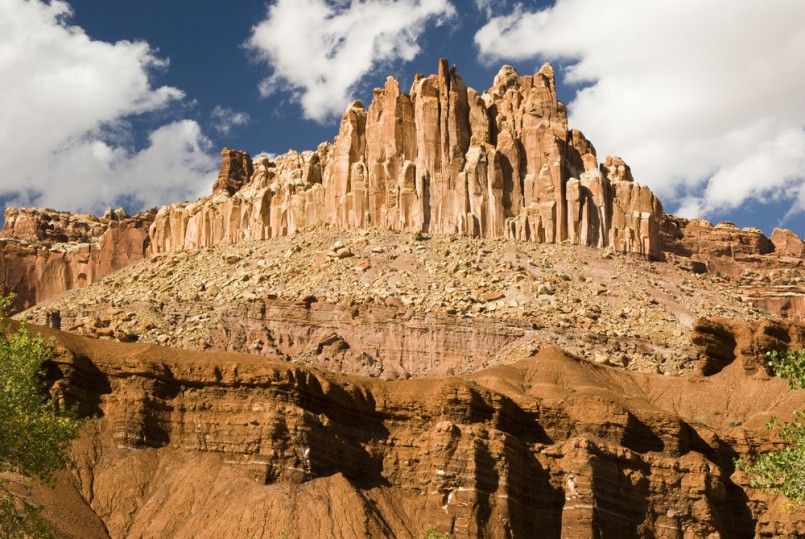 view of sandstone formations along the scenic drive in Capital Reef National Park
