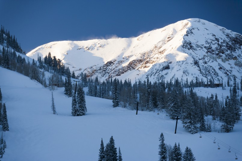 Ski trails in Snowbird, Utah, USA